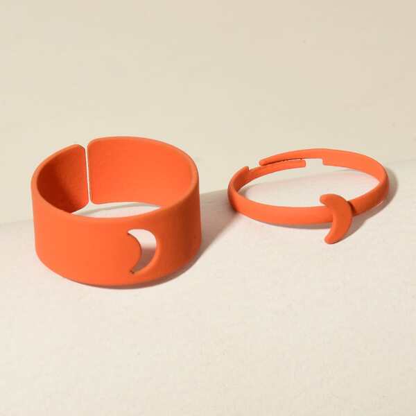 

2pcs Moon Decor Ring, Orange