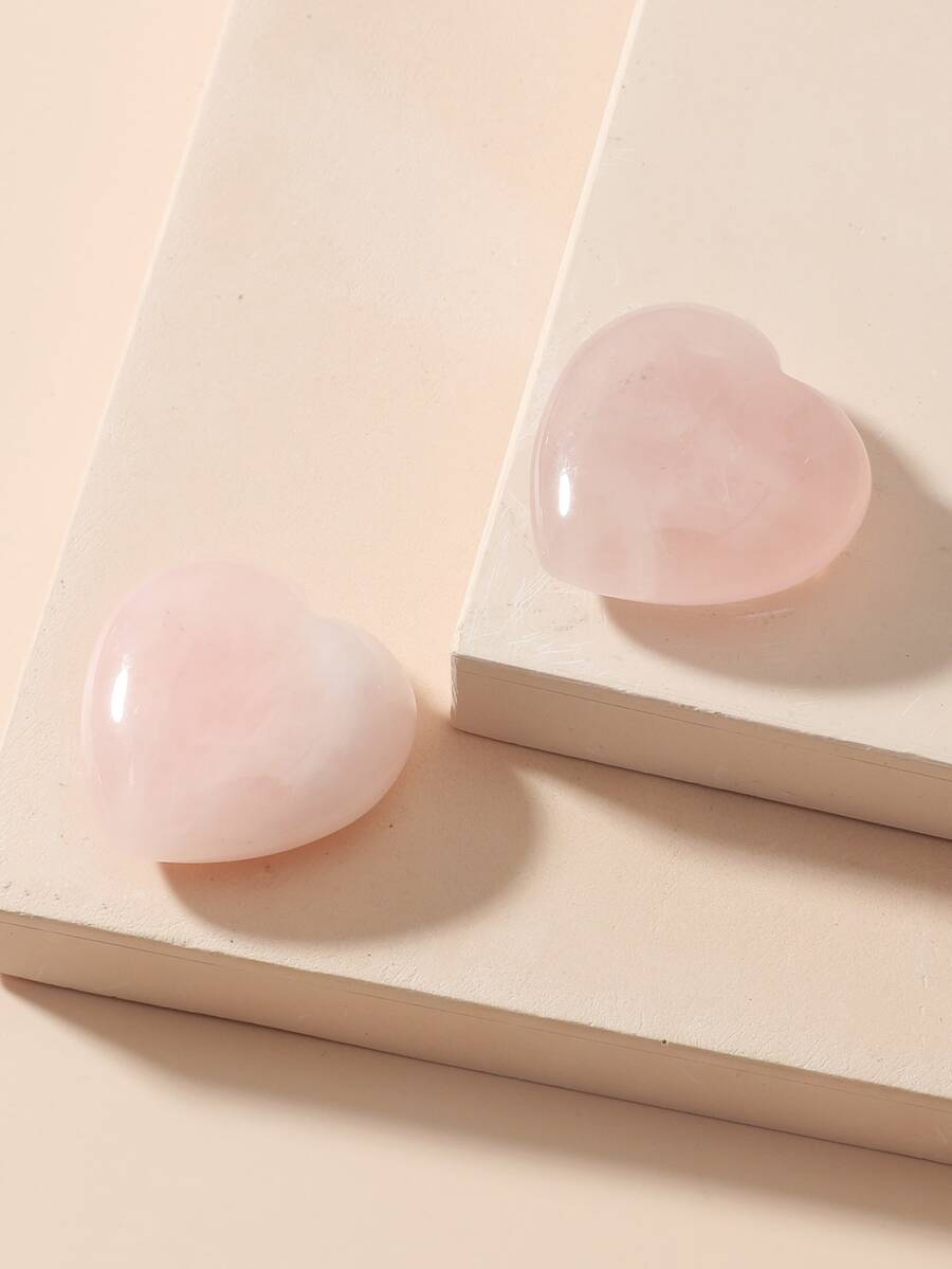 2pcs DIY Heart Shaped Stone - Pink - View 1