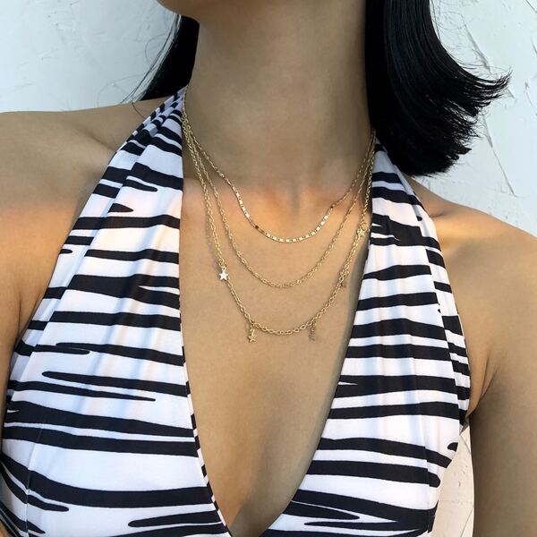 

Star Charm Layered Necklace, Gold