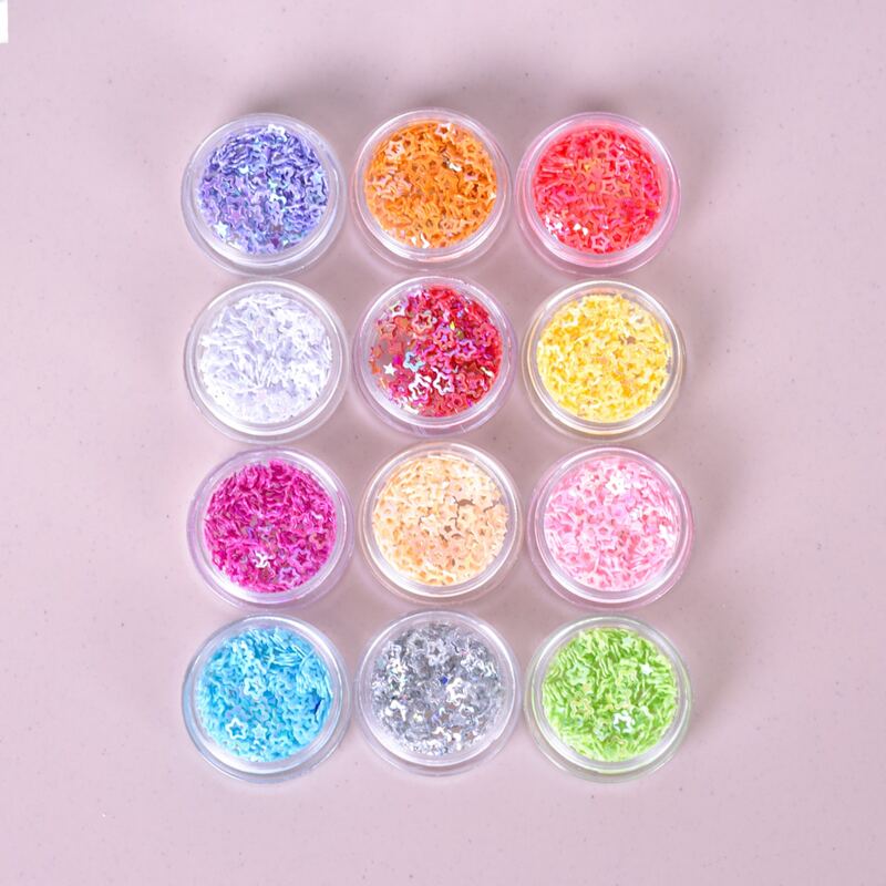 

12pcs Star Shaped Nail Art Decoration, Multicolor