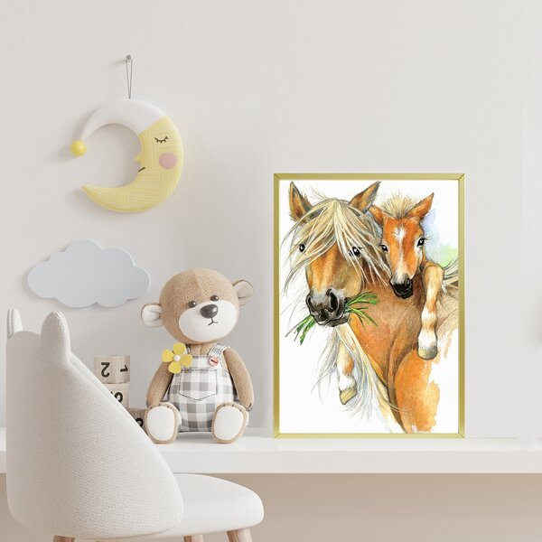 

Kids Horse Print Unframed Painting, Multicolor