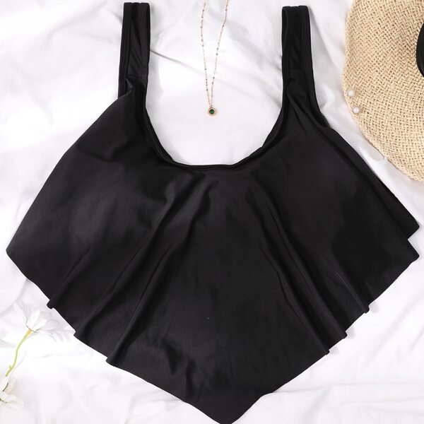 

Hanky Hem Tankini Top, Black