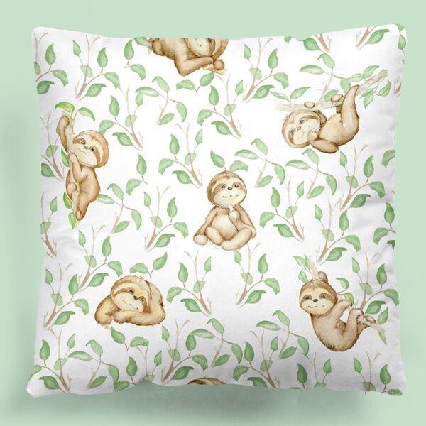 

Sloth Print Kids Cushion Cover Without Filler, Multicolor