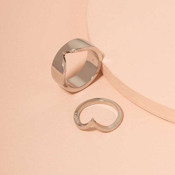 

2pcs Minimalist Ring, Silver
