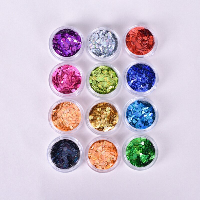 

12pcs Geometric Shaped Nail Art Decoration, Multicolor