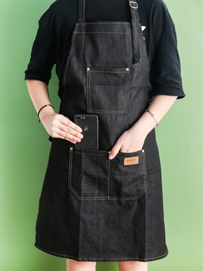 1pc Denim Effect Apron