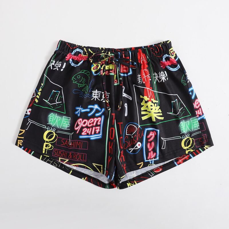 

All Over Print Shorts, Black