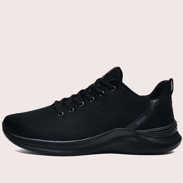 

Men Letter Graphic Lace-up Front Sneakers, Black