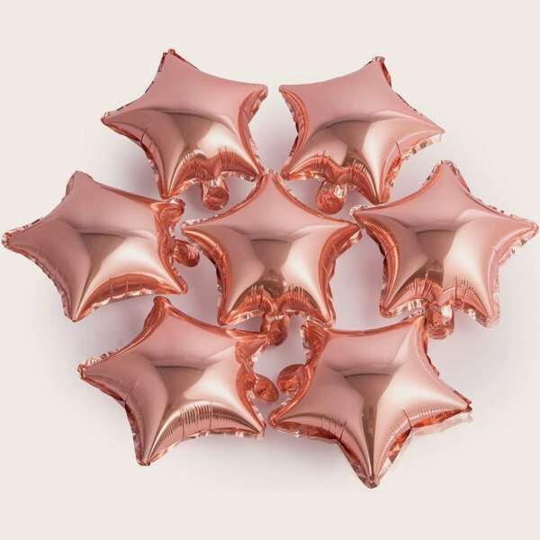 

7pcs Star Shaped Balloon, Rose gold