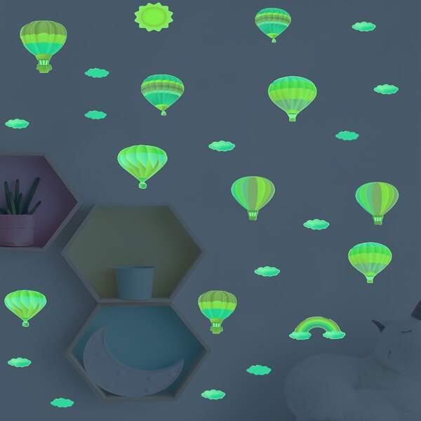 

Kids Hot Air Balloon Print Glow Sticker, Multicolor