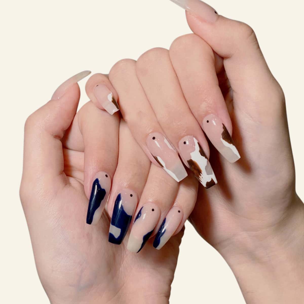 

24pcs Fake Nail & 1sheet Tape & 1pc Nail File, Blue