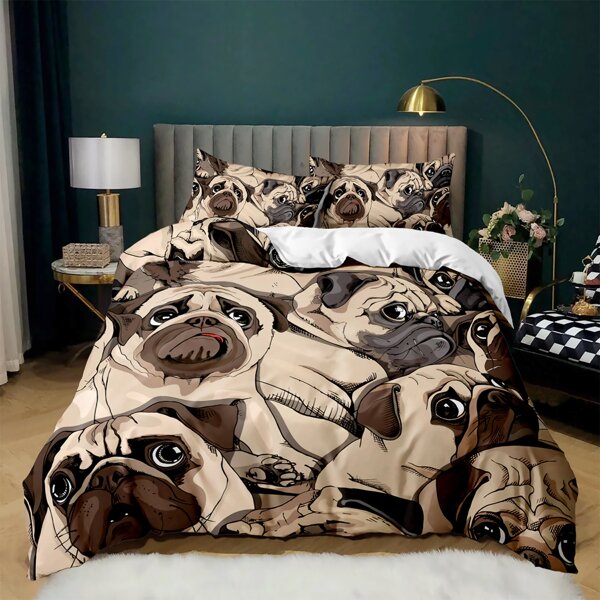 

Dog Pattern Duvet Cover Set Without Filler, Multicolor