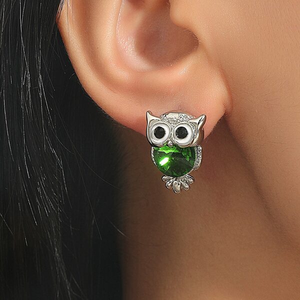 

Owl Shaped Earrings, Green