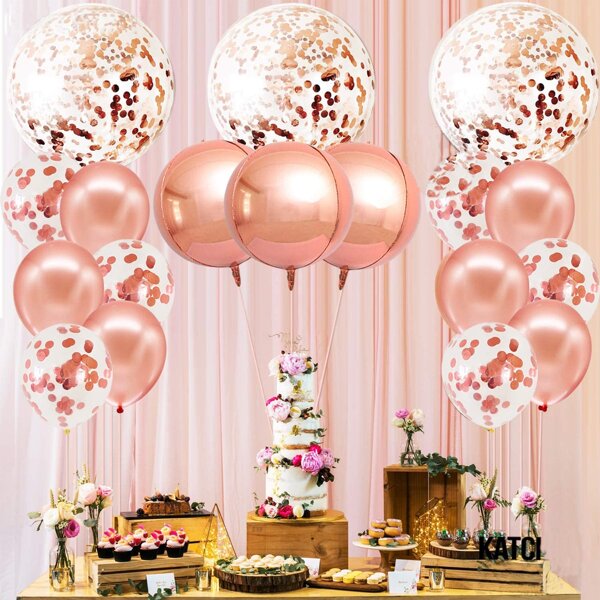 

14pcs 18 Inch Balloon Set, Rose gold