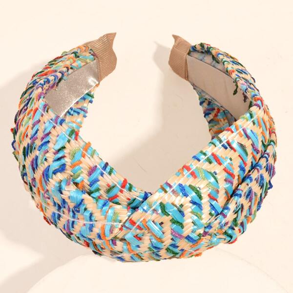 

Braided Wide Headband, Blue