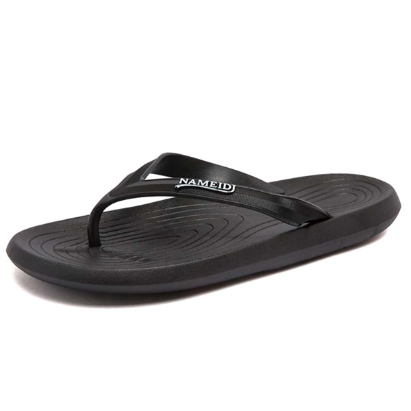 

Men Letter Decor Flip Flops, Black