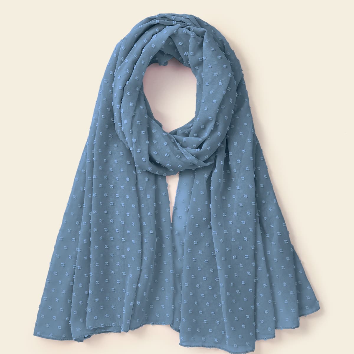 

Fuzzy Dot Scarf, Blue