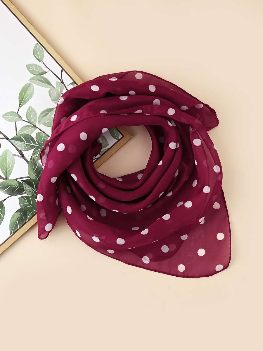 EMERY ROSE Khăn rằn chấm bi - Đỏ - Xem 1