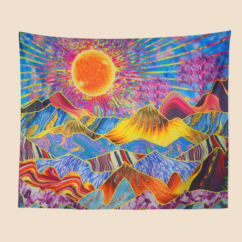 

Colorful Sun & Mountain Tapestry, Multicolor