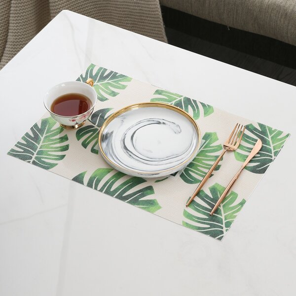 

Leaf Print Placemat, Green