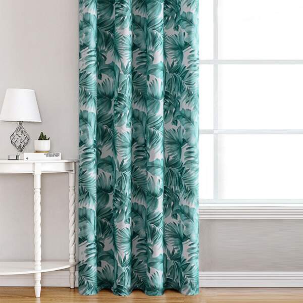 

Leaf Print Single Panel Curtain, Multicolor