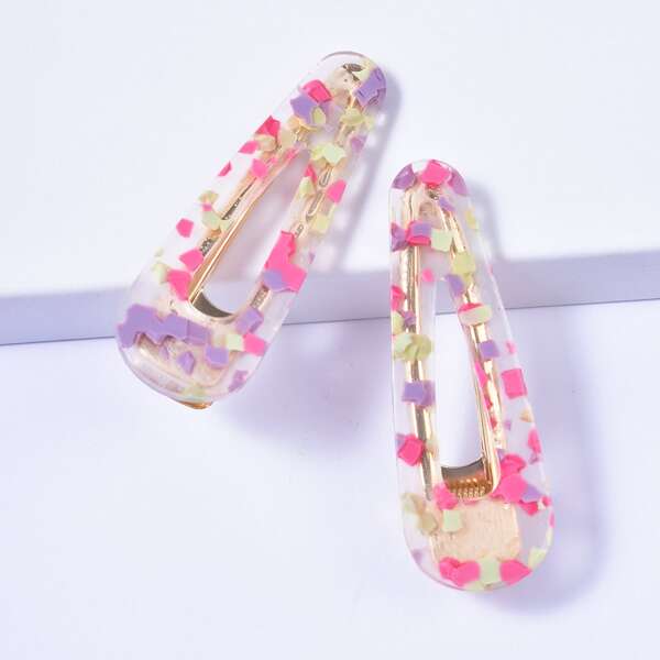

2pcs Alligator Hair Clip, Multicolor
