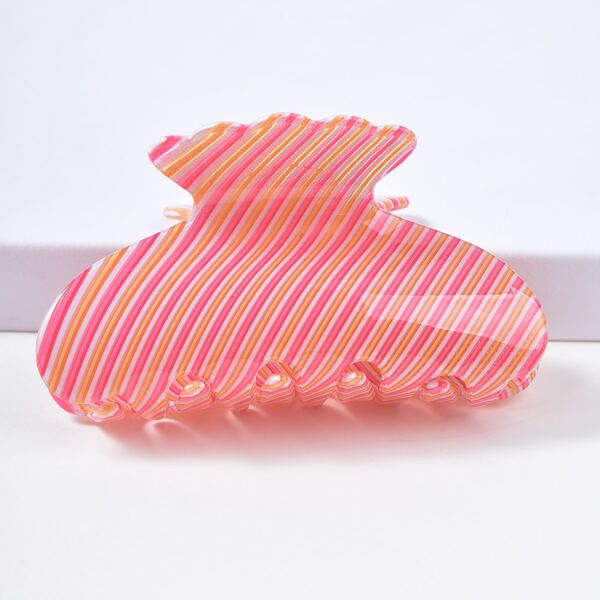 

Striped Pattern Hair Claw, Multicolor