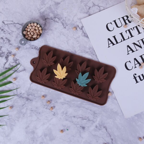 

1pc Leaf Design Mold, Brown