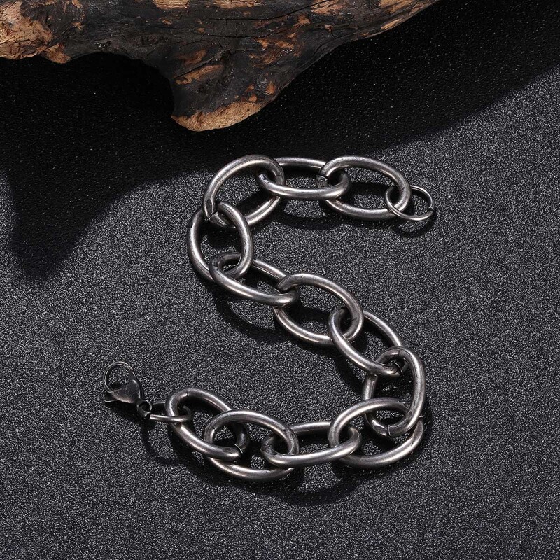 

Guys Minimalist Link Bracelet, Silver