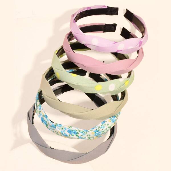 

6pcs Simple Hair Hoop, Multicolor