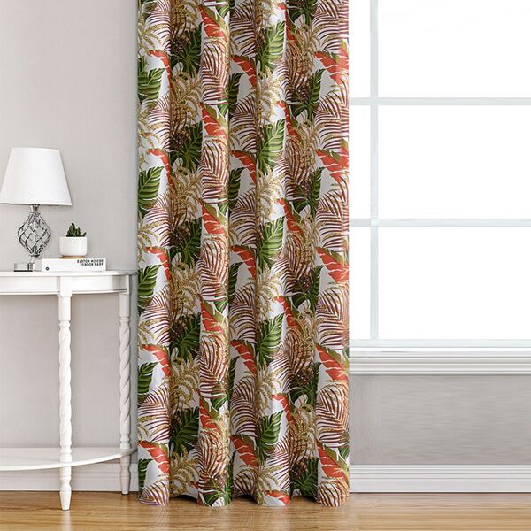 

Leaf Print Single Panel Curtain, Multicolor