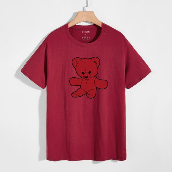 

Men Cartoon Graphic Tee, Burgundy