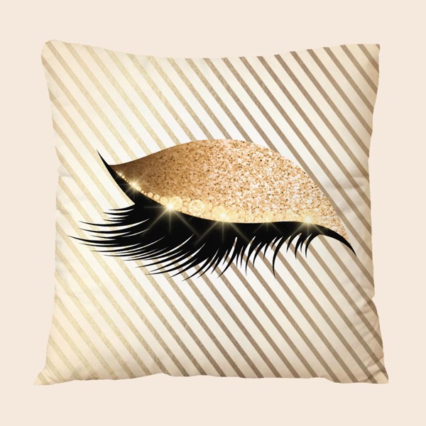 

Eyelashes Pattern Cushion Cover Without Filler, Multicolor