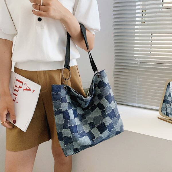 

Color Block Shoulder Bag, Blue