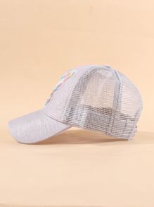 Gorra De Béisbol De Niñitas Con Decoración De Mariposa Y Lentejuelas - Rosa Pálido - Ver 4