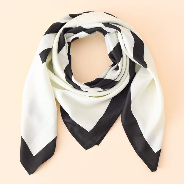 

Striped Pattern Bandana, White
