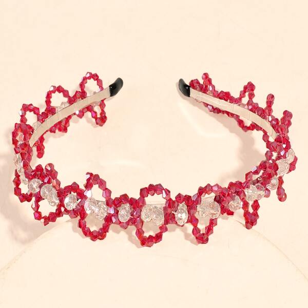 

Crystal Beaded Headband, Red