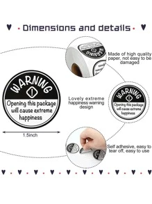 500pcs Slogan Graphic Sticker - Multicolor - View 2