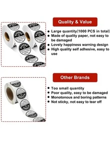 500pcs Slogan Graphic Sticker - Multicolor - View 3