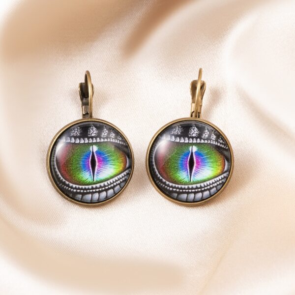 

Eye Design Earrings, Bronze