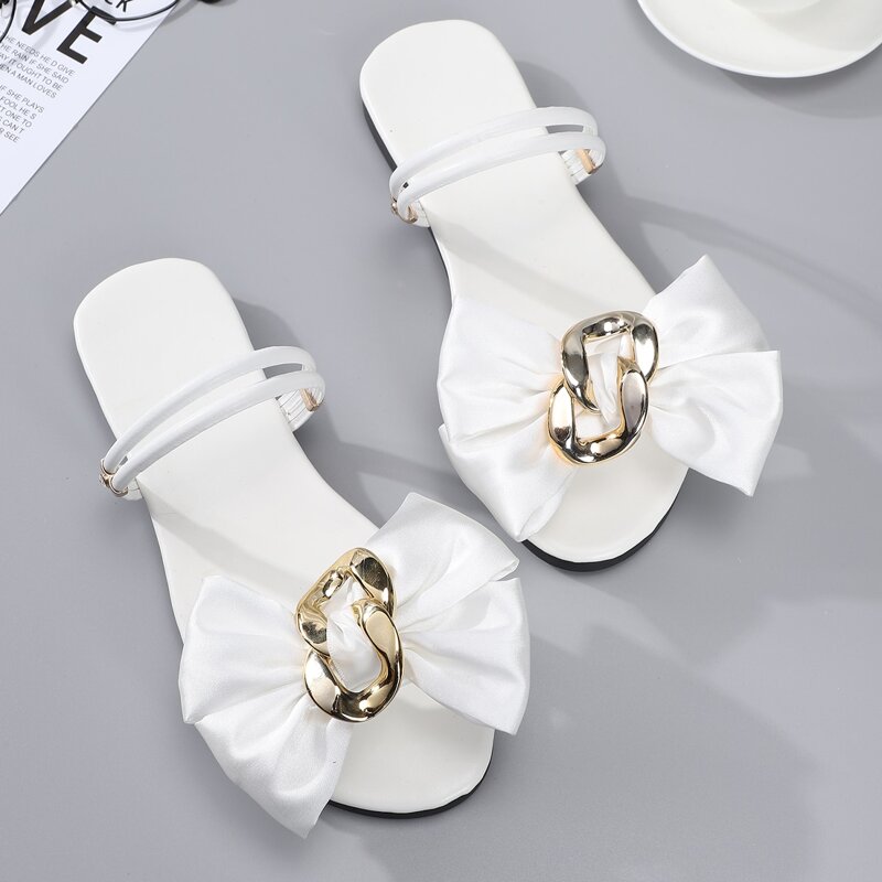 

Bow Decor Two Way Wear Sandals, White