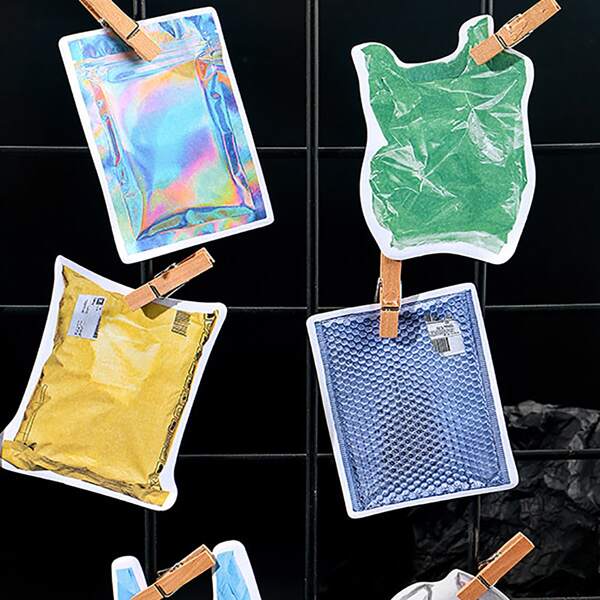 

30pcs Shopping Bag Shaped Random Sticky Note, Multicolor