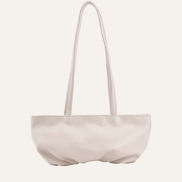 

Ruched Shoulder Bag, White