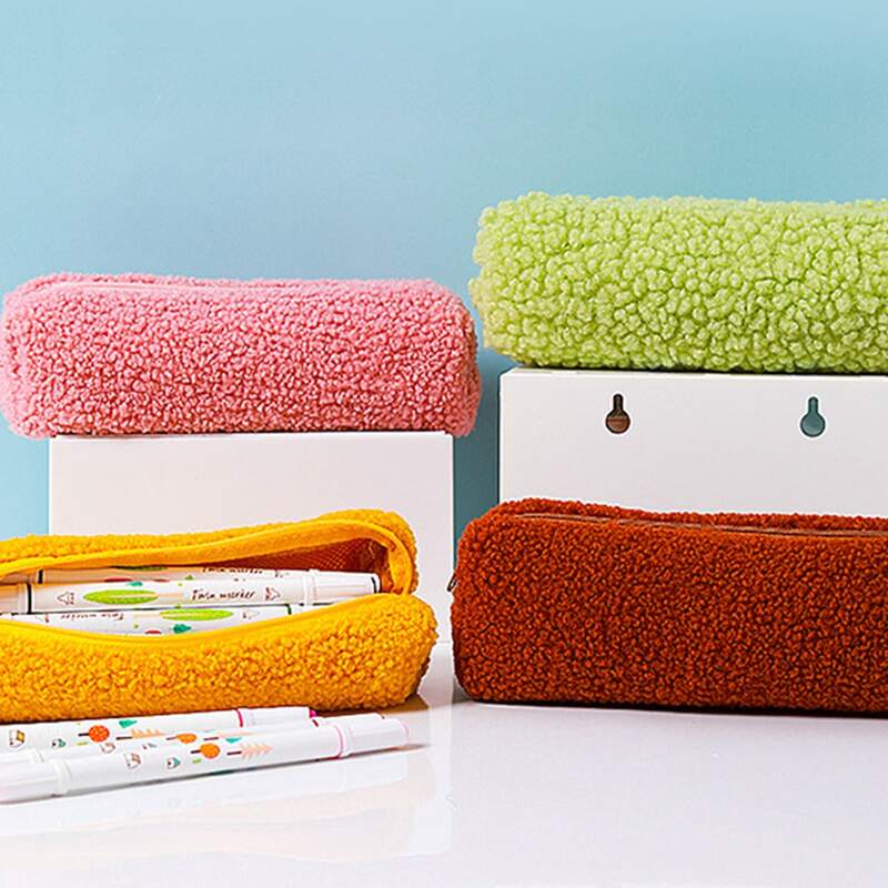

1pc Solid Color Random Pencil Bag, Multicolor