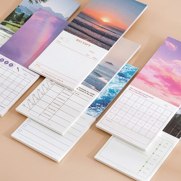 

1pc Scenery Pattern Random Memo Pad, Multicolor