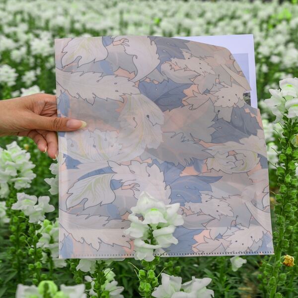

1pc Leaf Print Folder, Multicolor