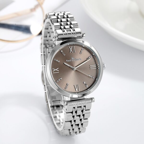 

Rhinestone Decor Roman Numerals Quartz Watch & Watch Opener