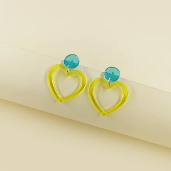 

Heart Drop Earrings, Multicolor