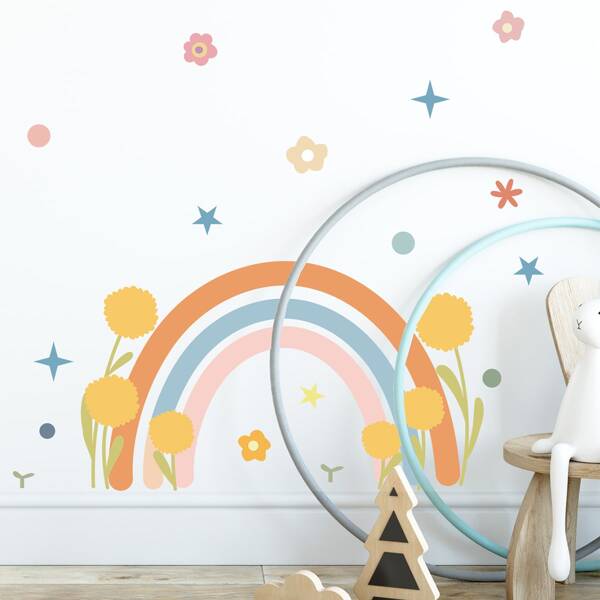 

Kids Rainbow Pattern Wall Sticker, Multicolor