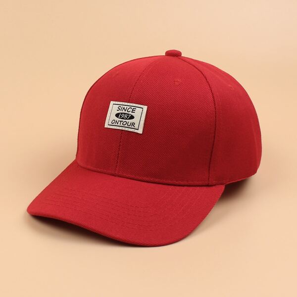 

Letter Patch Baseball Cap, Red